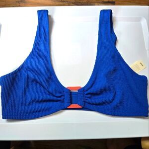 Aerie Scoop Bikini Top Xxl Blue